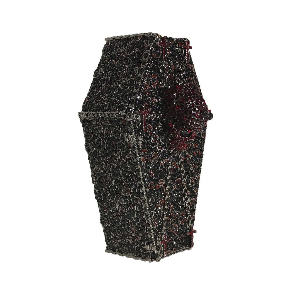 Cool Skull Evening Bag Coffin Shaped Handbag Purses Cross Rhinestone Bag o_o